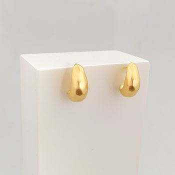 Meia Argola Martelada Banhado a Ouro 18k - 107529 - Roanne Jóias