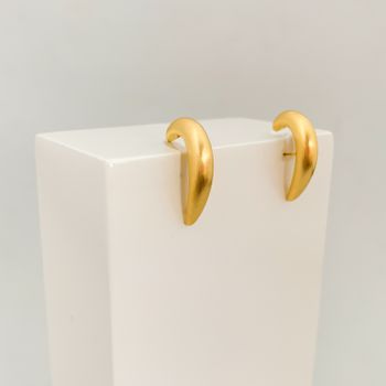 Brinco Gancho Acetinado Banhado a Ouro 18k - 10760 - Roanne Jóias
