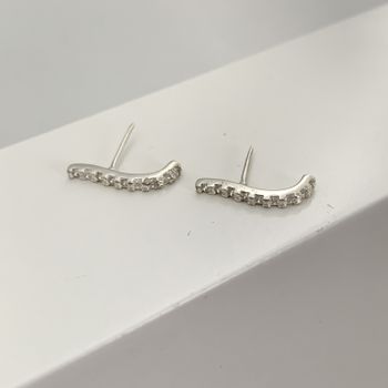 Brinco com Zircônia Branca Prata 925 - 107986 - Roanne Jóias