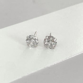 Brinco Solitario Zirconia 6x6mm Prata 925 - 108112 - Roanne Jóias