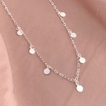 Choker com Pingente Medalhas Lisas Prata 925 - 123... - Roanne Jóias