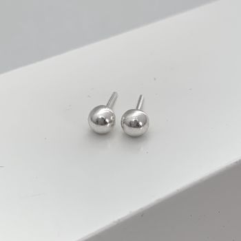 Brinco Baby Bola 4mm Lisa Prata 925 - 1234568137 - Roanne Jóias