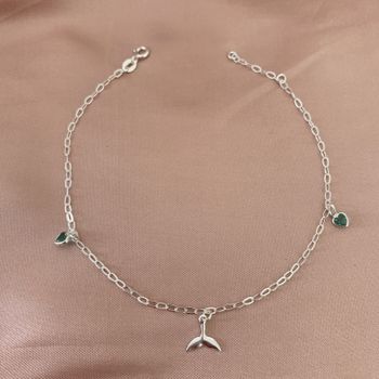 Tornozeleira Pingente Cauda de Sereia e Zirconia V... - Roanne Jóias