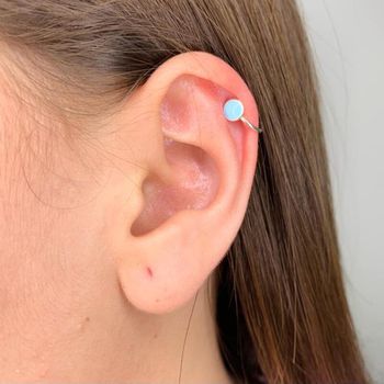 Piercing de Cartilagem Azul Fake Prata 925 - 1012... - Roanne Jóias