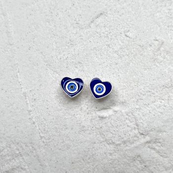 Brinco Olho Grego Azul Prata 925 - 1011830634 - Roanne Jóias