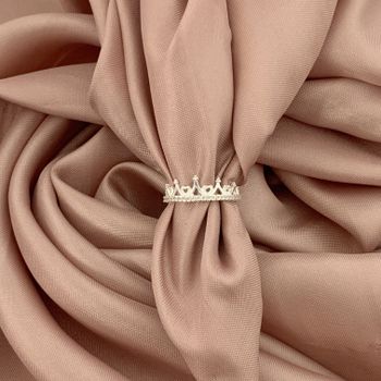 Anel Coroa Com Zircônia Prata 925 - 10119395R - Roanne Jóias