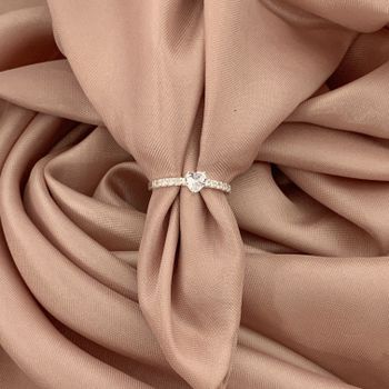 Anel com Zircônia Coração Prata 925 - 106743 - Roanne Jóias