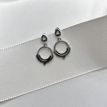 Brinco Redondo Envelhecido Prata 925 - 107996 - Roanne Jóias