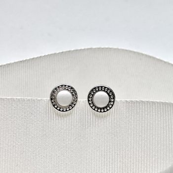Brinco Redondo Resinado Prata 925 - 108013 - Roanne Jóias