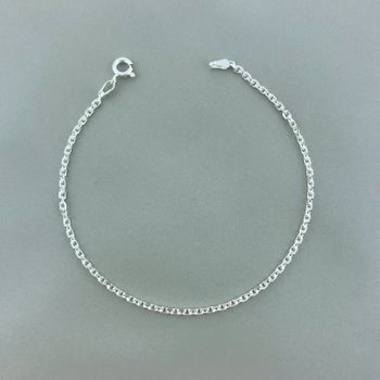 Pulseira Masculina Cadeado Alongado 2,0Gr Prata 92... - Roanne Jóias