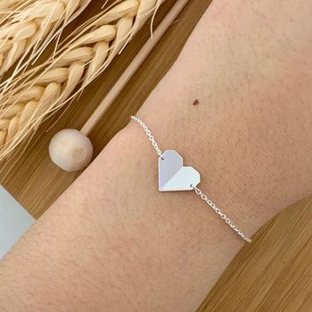 Pulseira Coração Origami Prata 925 - 105780 - Roanne Jóias