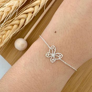 Pulseira Borboleta Vazada Prata 925 - 105783 - Roanne Jóias