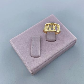 Anel Infantil ABC Semijoia Banhada a Ouro 18k - 10... - Roanne Jóias