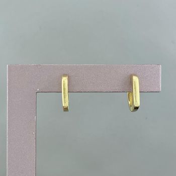 Argola Quadrada Acetinada Semijoia Banhada a Ouro ... - Roanne Jóias