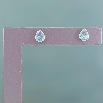 Brinco Zircônia Gota Branca Prata 925 - 107856 - Roanne Jóias