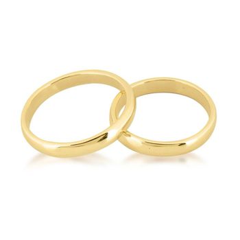 Aliança Abaulada com Banho de Ouro 18k - 106996 - Roanne Jóias