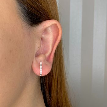 Brinco com Zircônia Branca Prata 925 - 107986 - Roanne Jóias