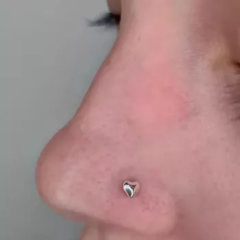 Piercing De Nariz Coração Liso Prata 925 - 107056 - Roanne Jóias