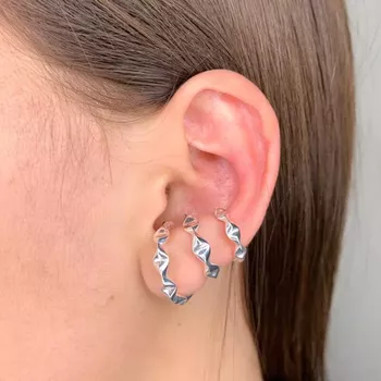 Trio De Piercing Trabalhado Fake Prata 925 - 10121... - Roanne Jóias