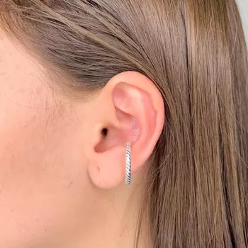 Piercing Fake Médio Torcido Prata 925 - 10120980 - Roanne Jóias