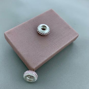 Berloque Separador com Zircônia Rosa Claro Prata 9... - Roanne Jóias