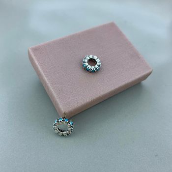 Berloque Separador com Zircônia Azul Prata 925 - 1... - Roanne Jóias