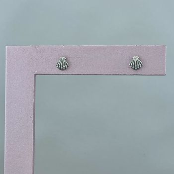 Brinco Prata Legitima 925 Envelhecido Concha Peque... - Roanne Jóias