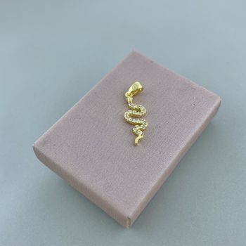 Pingente Cobra com Zircônia Banho Ouro 18k - 1069... - Roanne Jóias