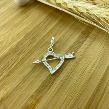 Pingente Coração Com Zircônia Prata 925 - 10118329... - Roanne Jóias