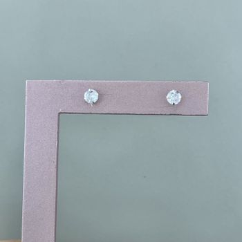 Brinco Solitario Zirconia 5mm Prata 925 - 108115 - Roanne Jóias