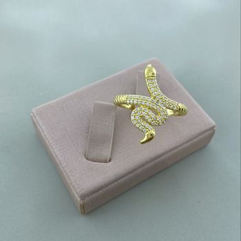 Anel Cobra Zirconia Banho Ouro 18k - 106981 - Roanne Jóias