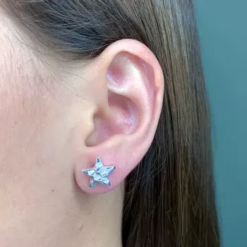 Brinco Prata Legitima 925 Estrela - 105409 - Roanne Jóias