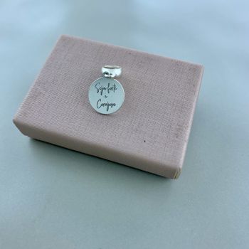 Berloque Prata Legitima 925 Redondo Seja Forte e C... - Roanne Jóias