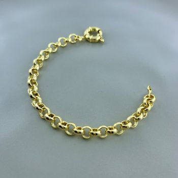 Pulseira Elo Portugues com Fecho Boia Semijoia - 1... - Roanne Jóias
