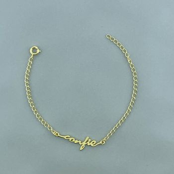 Pulseira com Palavra Confie Semijoia - 108294 - Roanne Jóias