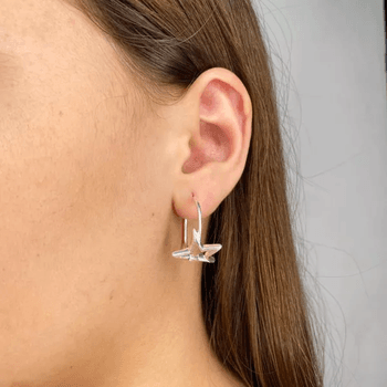 Brinco Prata Legitima 925 Argola com Estrela Vazad... - Roanne Jóias