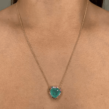 Corrente Coração Fusion e Zirconias Coloridas Semi... - Roanne Jóias