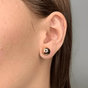 Brinco Bola 10mm Banho Ouro 18k - 105432 - Roanne Jóias