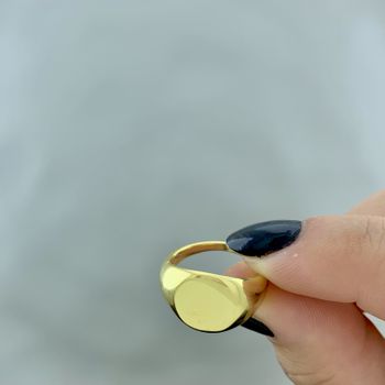 Anel Sinete Banho Ouro 18k - 106522 - Roanne Jóias