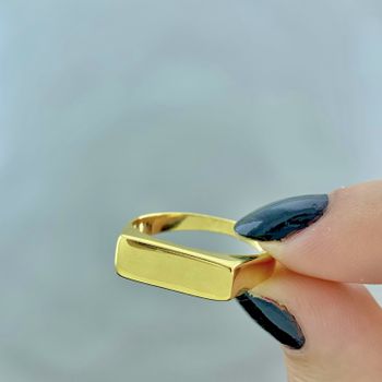 Anel Liso Banhado Ouro 18k - 106445 - Roanne Jóias