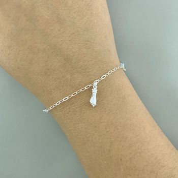 Pulseira Olho Grego Com Trevos E Figa 1,4Gr Prata ... - Roanne Jóias