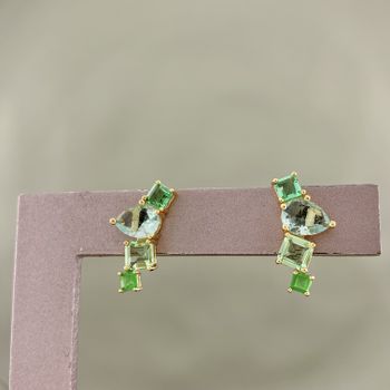 Brinco Com Zirconia Semijoia Banhada a Ouro 18k - ... - Roanne Jóias