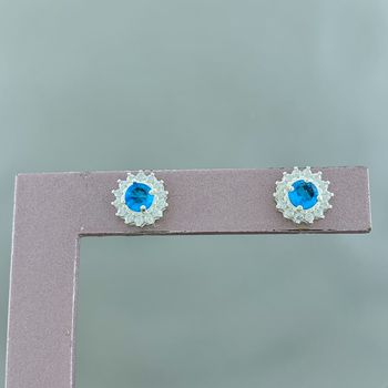 Brinco Redondo Zirconia Cores Prata 925 - 105670 - Roanne Jóias