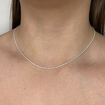 Corrente Cordão Baiano 40Cm 3,0Gr Prata 925 - 1011... - Roanne Jóias