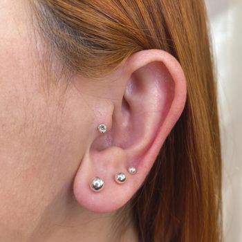 Trio Brincos Prata Legitima 925 Bola 4/5/6 milimet... - Roanne Jóias