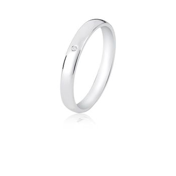 Aliança Abaulada Anatômica Polida 3mm com Zirconia... - Roanne Jóias