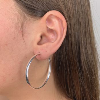 Argola Redonda 4cm Fio Meia Cana Largura 3mm Prata... - Roanne Jóias