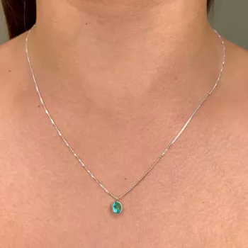 Corrente Ponto de Luz Redondo Zirconia Turmalina 6... - Roanne Jóias