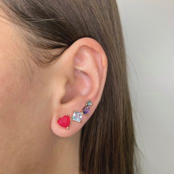 Brinco Ear Cuff Com Zirconia Semijoia Banhada a Ou... - Roanne Jóias