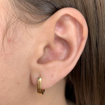 Argola Click Oval Lisa Semijoia Banhada a Ouro 18k... - Roanne Jóias